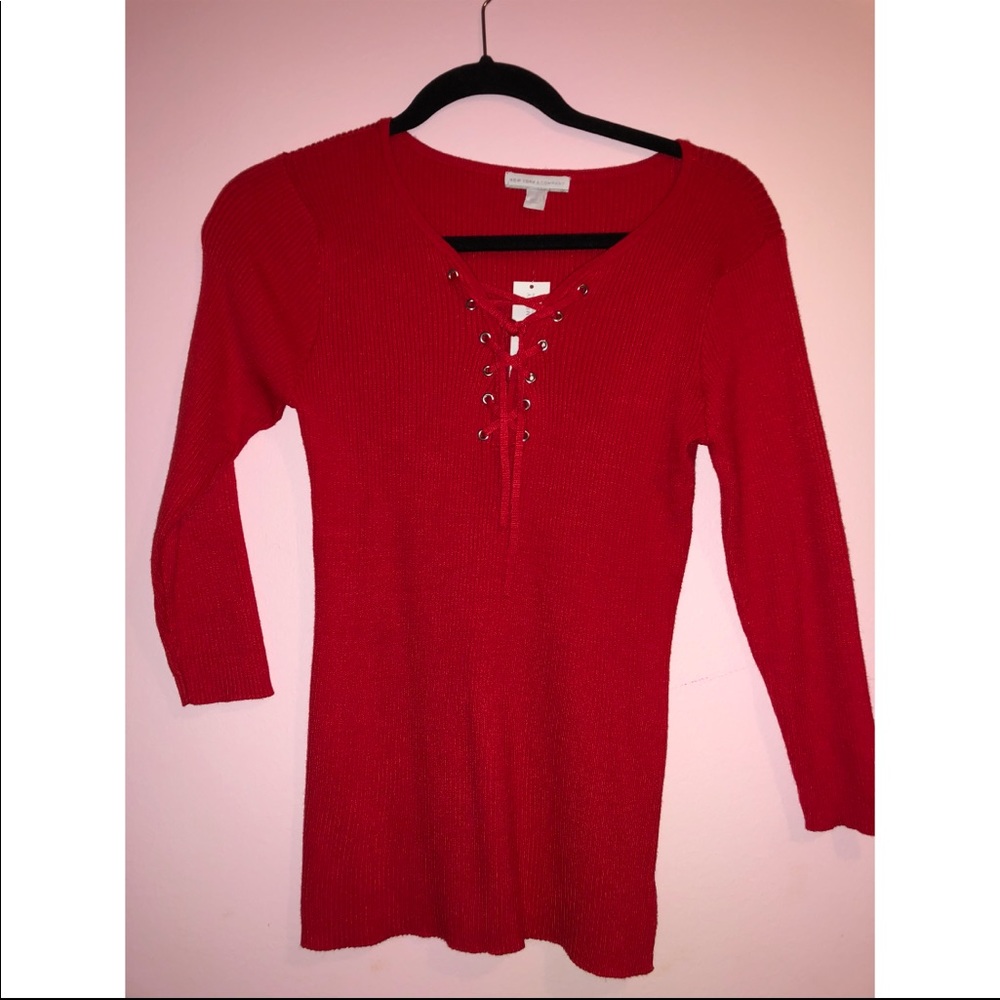 Red Lace up top